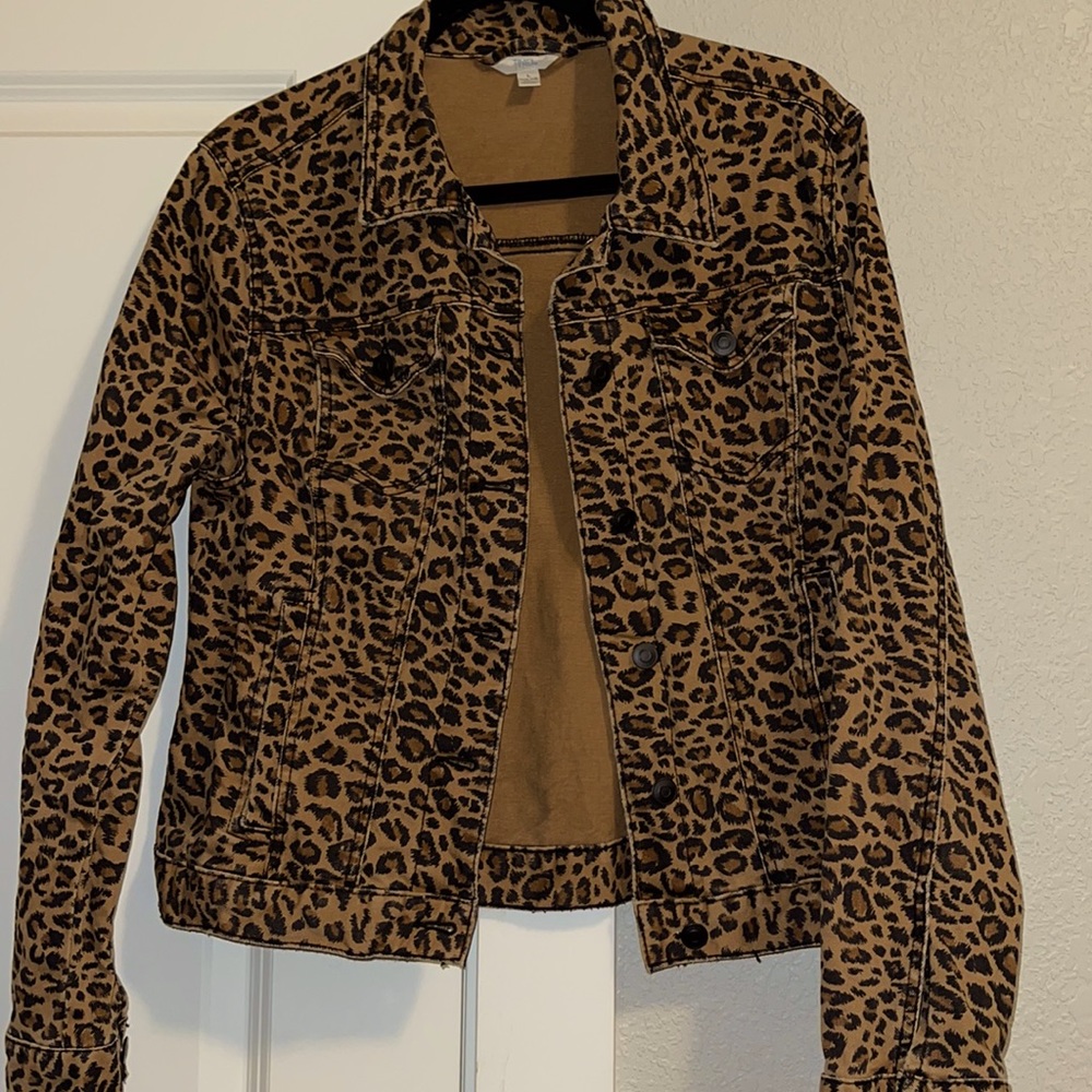 Cheetah print jean jacket